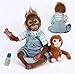 antboat Charmant 21 Pouces 52cm Reborn Poupée Bébé Singe Garçon Silicone Souple Vinyle Réaliste Fait Main Jouets de Bébé Nouveau-né Cadeaux de Noël Reborn Dolls