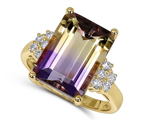 KOKAV Ametrine Ring 14K Yellow Gold with...