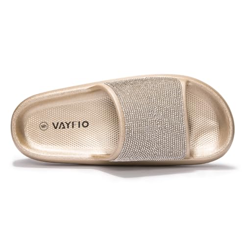 Women's Cloud Rhinestone Slide Sandals Platform Glitter Slides Slip On Shower Shoes Outdoor&Indoor House Slippers3