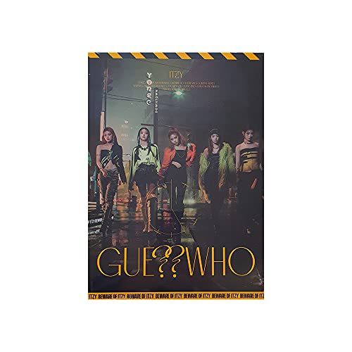 JYP Ent ITZY Guess Who Mini Album [Night Version] CD, Photobook, Photocards, Postcard Set, Hidden Card, Mini Folding Poster, Sticker Pack, Newspaper, Extra ITZY 6 Photocards and Pocket Mirror)