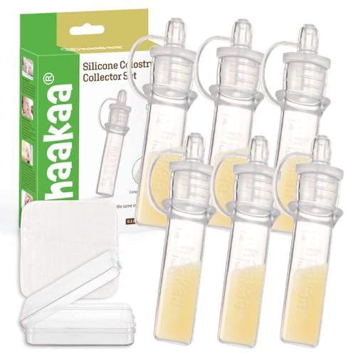 Image of Haakaa Silicone Colostrum Collectors Set with Clear PP Storage Case 4 ml, 6 PK
