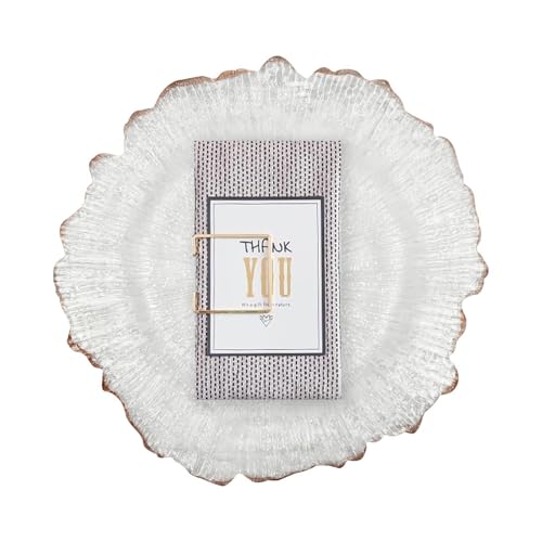 Platos decorativos redondos con borde dorado 25 piezas miniatura 1