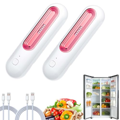 Ozoori KüHlschrank Deodorierer 2026 Neues Upgrade Ozoori füR KüHlschrank 3 Modes Rechargeable Kompakt Kabellos Kein Filterwechsel Erforderlich (Rose*2)