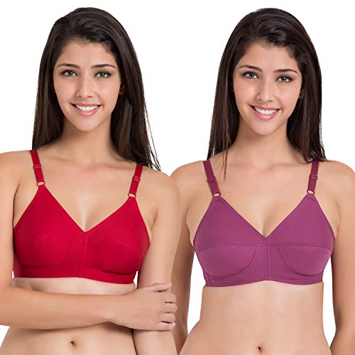 Image of SOUMINIE Women s Pure Cotton Non Padded Full Coverage Everyday Bra | Pack of 3 |