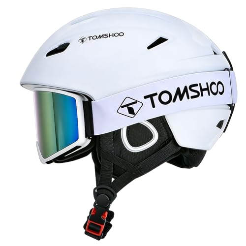 TOMSHOO Snowboard Helmet with Goggles Ski Helmet Set for Men