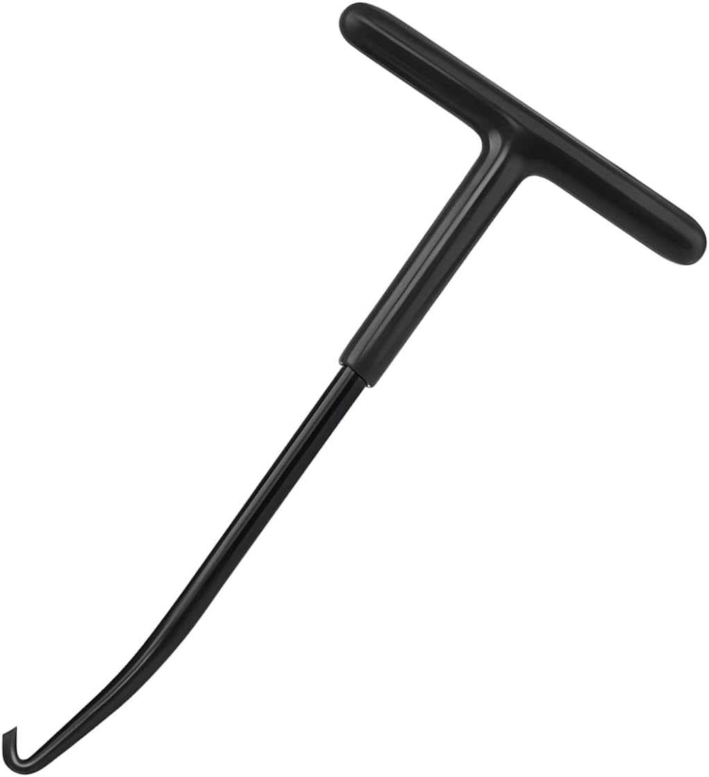 Zpana Motorcycle Exhaust Spring Puller Tool, T-Shaped Handle Exhaust Spring Removal Tool with Rubber Grip, Installer Hook Snowmobile Puller Pipe, Universal for Motorcycle Dirt Bike ATV (Black)