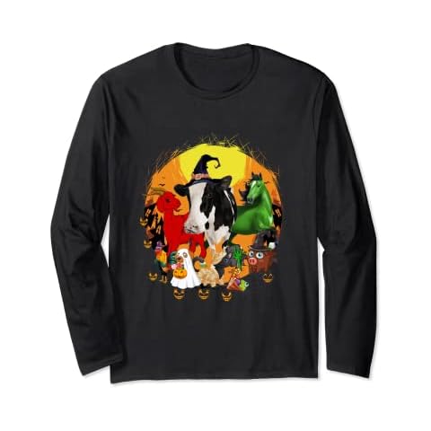Funny Country Farm Life halloween Graphic Animal Lover Long Sleeve T-Shirt Cover