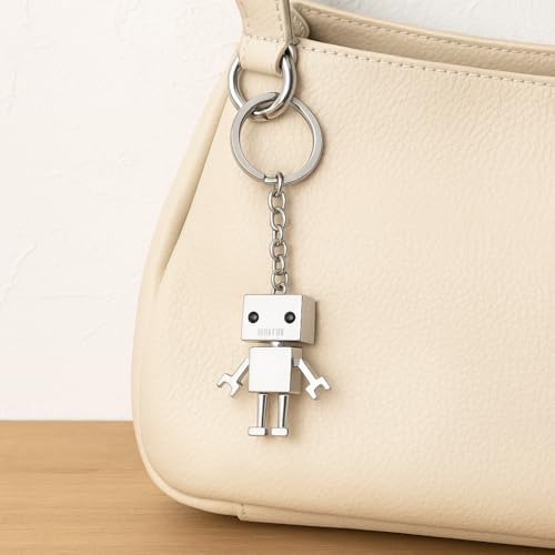 Cute Robot Keyring - Geometric Keychain for Sci-Fi Fans - Image 2