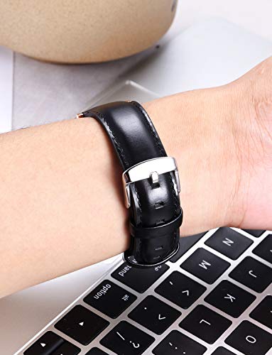 Image of BINLUN Leather Watch Band Quick Release Replacement Leather Smart Watch Straps for Women and Men in Black Brown Red 12mm 13mm 14mm 17mm 18mm 19mm 20mm 22mm
