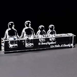 Crystal 15th Anniversary Wedding Gifts for Her,15 Years for Him Husband 15 Years Together We Make A Family Glass…