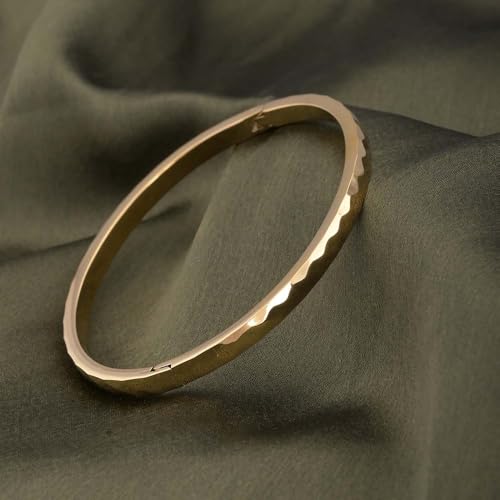 Image of PALMONAS 18k Gold Plated Gilded Haze Bangle Bracelet for Women - Jewellery Gift for Girls & Women | Waterproof & Anti-Tarnish Bracelet, Stylish & Trendy Bracelets for Ladies