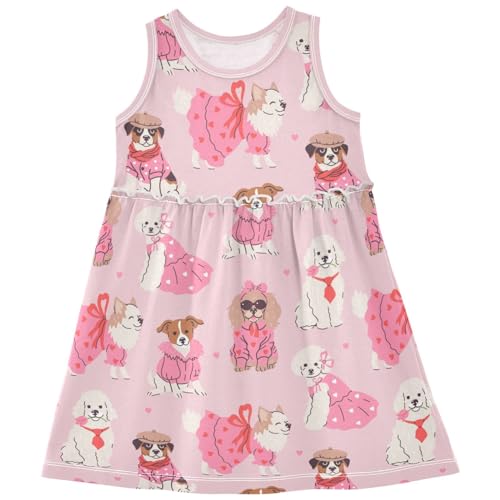 Girl's Sleeveless A-Line Swing Summer Beach Dress for 2-9 Years