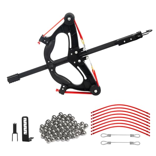 Compound Slingshot That Shoots Steel Balls, Pro Slingshot with Continuous Shooting for Adults, Both Handed Compound Bow Set for Outdoor