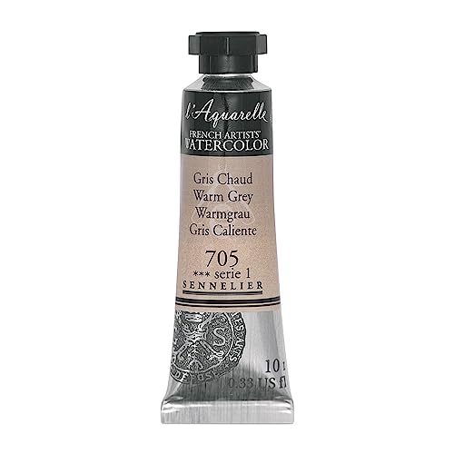 Sennelier L'Aquarelle - Tubos de acuarela (10 ml, tubo de 10 ml), color gris cálido