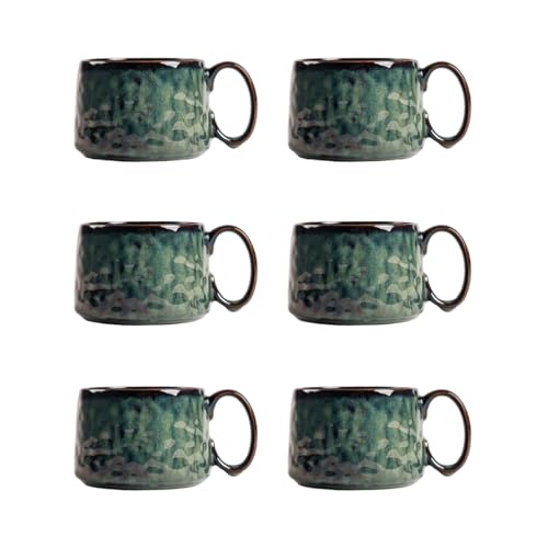 HOMLA MIDO Becherset 6-teilig Türkis, 0,4L Kaffeetassen, Stilvolles...