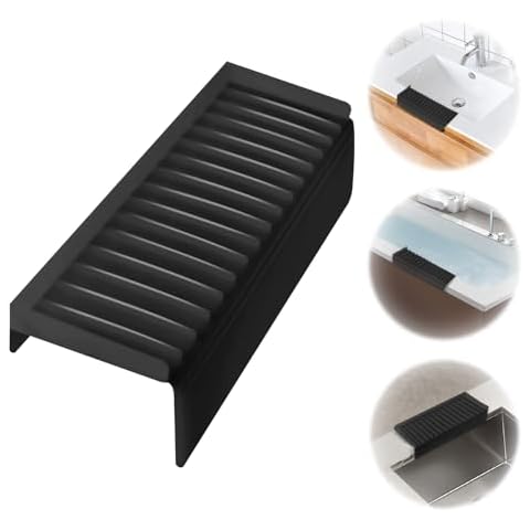 4" x 14" Silicone Sink Edge Protector ＆Splash Guards, Kitchen Sink Splash Guards With Suction Cup, Splash Guard For Bathtub Sink, Multifunction Sink Accessories.(Black) Cover