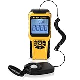 SWAREY Digital Luxmeter Lichtmesser, Handheld Lichtmessgerät Thermometer mit Bereich bis zu 200,000 Lux LCD Display, Lux Meter für Pflanzen Innen Außen
