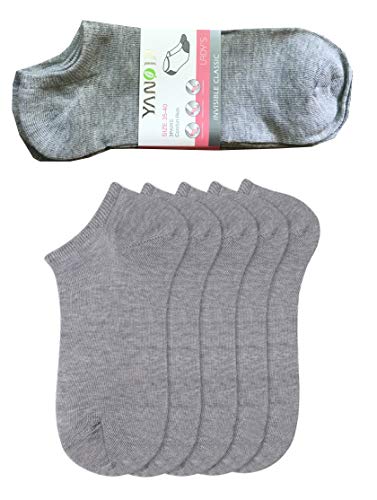 Yanoir 6 pares de calcetines para mujer de color liso gris fantasmín pariscara Calcetines deportivos talla única 35  40
