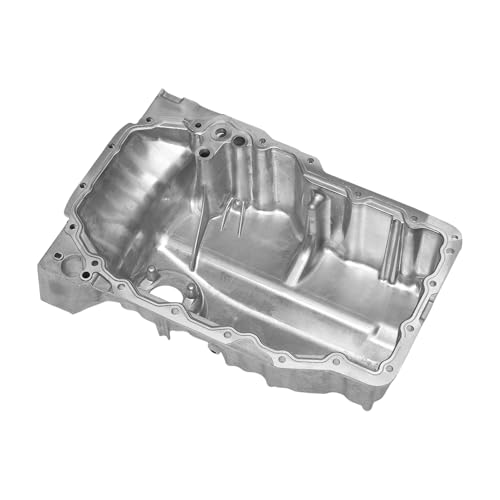 Motoforti No.04E103603G Engine Oil Pan Oil Pan Sump Transmission Oil Pan for Volkswagen Polo 2014-2018 Aluminum Silver Tone