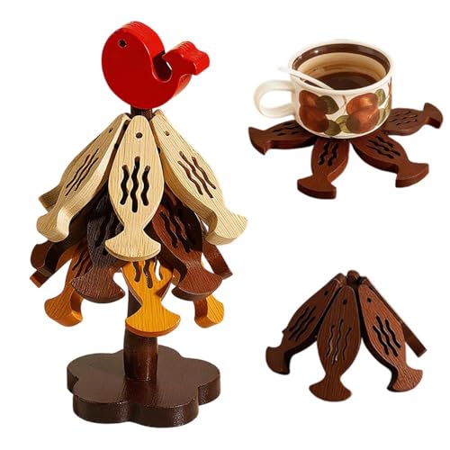 2026 New Tree Trivet Set - 3 Trivets & 1 Stand (Christmas Tree De...