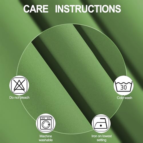 Image of LEMOMO Blackout Curtains 52 x 90 Inch Long Light Green Curtains Set of 2 Panels Room Darkening Curtains for Bedroom and Living Room