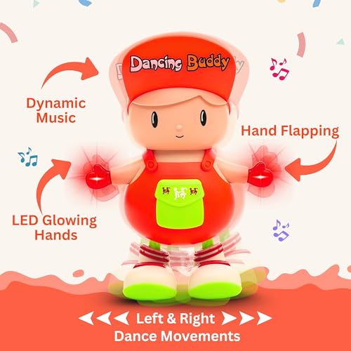Image of Gooyo GY-3049 Dancing Buddy Toy with Vibrant Light Effect & Musical Sound | Best Dancing & Musical Toy for Kids | Dancing Boy Toy | Red | 3xAA Battery (Not Included)