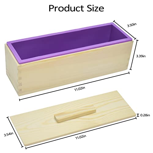Artcome 42oz Soap Loaf Molds Rectangular Silicone Moulds Wooden Box with Lid - Image 4