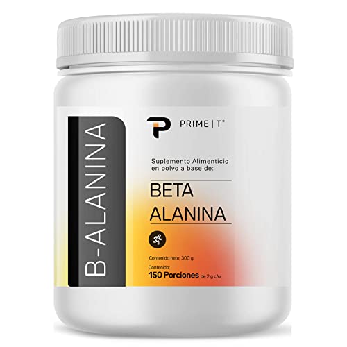 Beyond Raw, Beta Alanina pura natural en polvo, mayor resistencia, 300 gr, 150 porciones B-ALANINA Primetech Nutrition