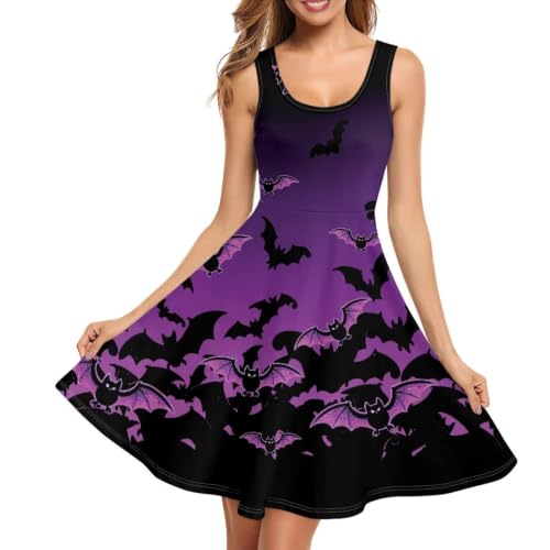 Image of Women Stylish Tank Dresses Sleeveless Round Neck Midi Casual Dress with Pocket for Summer