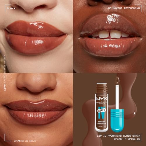 NYX Professional Makeup Lip Gloss and Lip Stain, Lip IV Hydrating Gloss Stain, Up to 12 Hour Hydration, High Pigment - Image 2