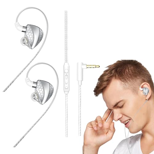 kivrimlarv Headphones in Ear | HiFi in-Ear Earbuds Wired Connectivity,Precision-Crafted Earphones with Metal Shell, Ergonomic Design Listening Supplies for Audiophile Musicians