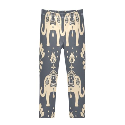 Bolaz Toddler Girls Leggings Printed Yoga Pants Leggings Grey Elephant for Kids
