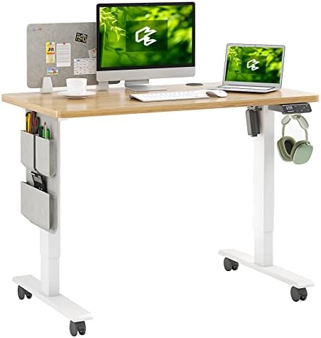 MAIDeSITe Electric Standing Desk Height Adjustable Standing Desk Sit Stand Desk Stand Up Desk with Drawer and 140 * 70cm Desktop for Home Office