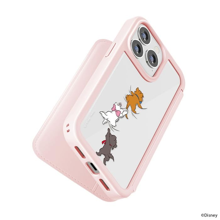 Disney おしゃれキャットマリー 手帳型スマホケース カードポケット付き Disney おしゃれキャットマリー 手帳型スマホケース カード