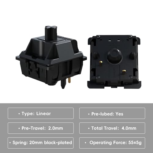 Image of Gateron Oil King V2 Pre Lubed 5pin Linear Switches for Mechanical Keyboard (90PCS, Oil King)