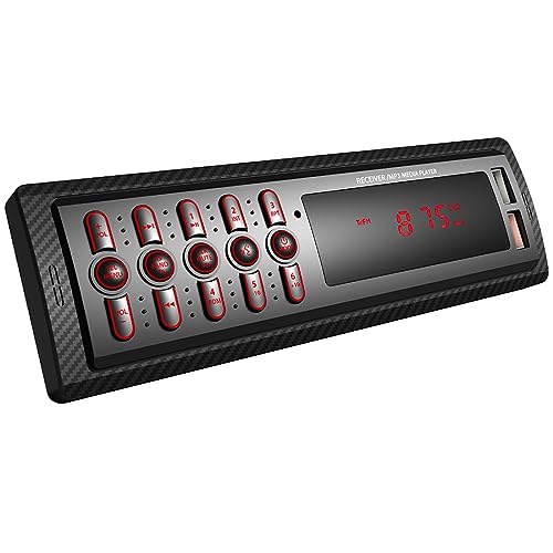Auto Radio Bluetooth manos libres, estéreo de coche 1 DIN con puertos USB duales y reproductor de MP3 para coche, radio FM de 4 x 45 W, compatible con asistente de voz FM/MP3/WMA/WAV/con puerto ISO