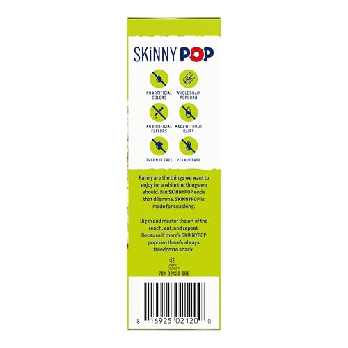 Image of SkinnyPop Popcorn, Sea Salt Microwave, 2.8oz, 12 Boxes (3 Bags per Box)
