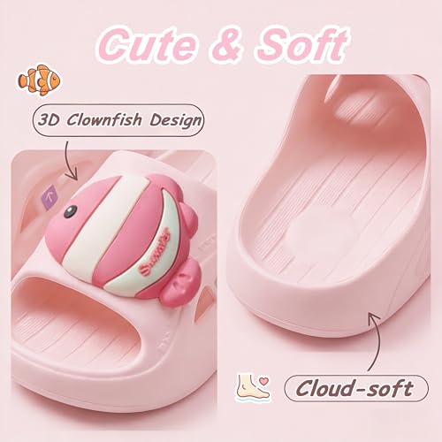 Image of Kids Cloud Slides Boys Girls Slides Non-slip Summer Beach Pool Shoes EVA Girls Everday Slip on Slide Sandals Garden Slippers Bathroom Shower Shoes