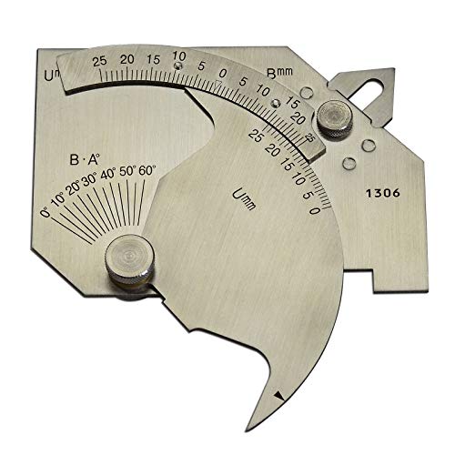 RIVERWELD Bridge Cam Gauge Welding Inspection High-Low Misalignment Checks Depth of Undercut or Pitting Fillet Weld Length or Throat Size Angle of Preparation(SK-8 Metric)