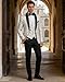 White Tuxedo Suit for Men 3 Piece Regular Fit Suit One Button Shawl Lapel Blazer Jacket Vest Pants Set for Wedding Prom XX-Large