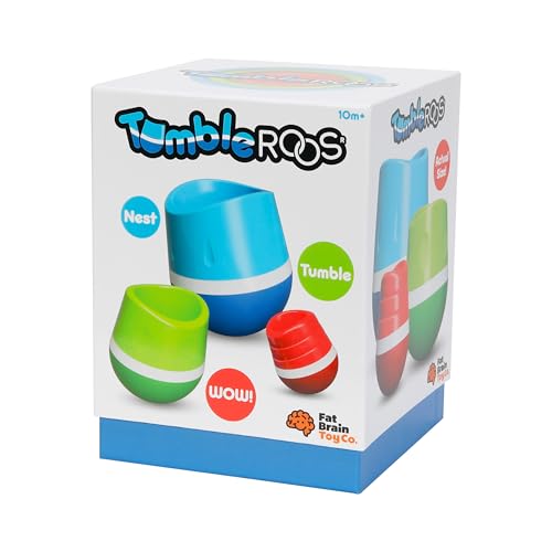 Fat Brain Toys TumbleRoos - Wobbling Fine Motor Stacking Toy for Babies & Toddlers - Thumbnail 2