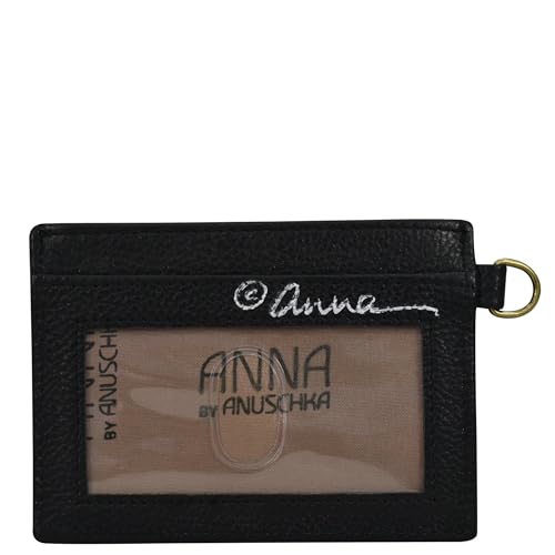 Image of Anna by Anuschka Women's Hand Painted Genuine Leather Credit Card Case - Blue Elephant