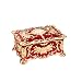 Feyarl Vintage Trinket Box Rectangle Jewelry Box Wedding Ring Box Ornate Antique Finish Engraved Organizer Storage (Red) 4.72 x 3.34 x 2.24inch
