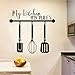 NSRJDSYT Reglas de Cocina con Utensilios para Colgar Etiqueta de Vinilo de Pared Calcomanía de Pared Decoración de Cocina extraíble 57x55cm