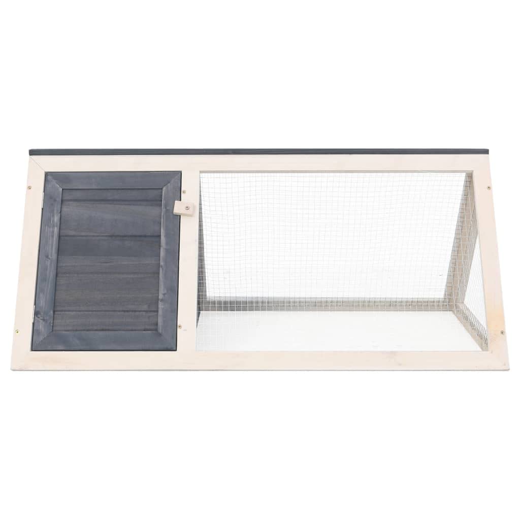 HOMIUSE Conejera para animales pequeños, gris, madera, conejillo de indias, accesorios para conejos, jaulas de indias, jaula, conejera para exteriores, fiesta de invierno, casa de conejos, jaulas de