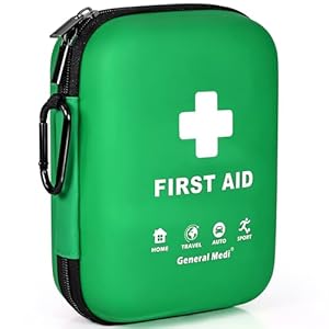General Medi First Aid Kit – 170 Pieces Hard Case and Lightweight – includes 2 x Eyewash,Instant Cold Pack,Emergency Blanket for Travel, Home, Office, Vehicle, Camping, Workplace & Outdoor (Green)