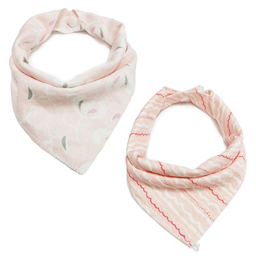 2pzs Baberos Bebe Bufanda, Baberos Bebe Bandanas Algodón Orgánico,Suave y Absorbente con Ajustables Botón a Presión, ,Baberos Drool para Niñas Recien Nacido Dentición Tela Cover