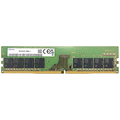 Samsung 16GB DDR4 3200MHz PC4-25600 (PC4-3200AA) CL22 UDIMM 1Rx8 Single Rank 1.2V Non-ECC DIMM 288-Pin Desktop PC RAM Memory