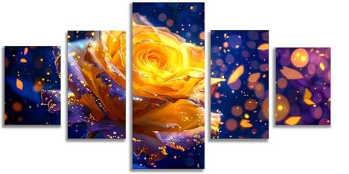 Kit Complet Broderie Diamant Rose Mefooge 5D avec 5 Tableaux Brillants pour Activité Manuelle Adultes