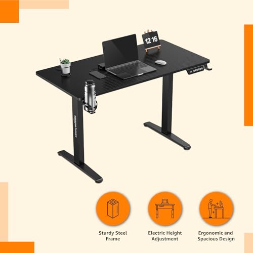 amazon basics Surface Lite Multipurpose Electric Desk | Adjustable Height | Ergonomic & Spacious | Sit & Standing Desk | Digital Display (Black) - Image 3